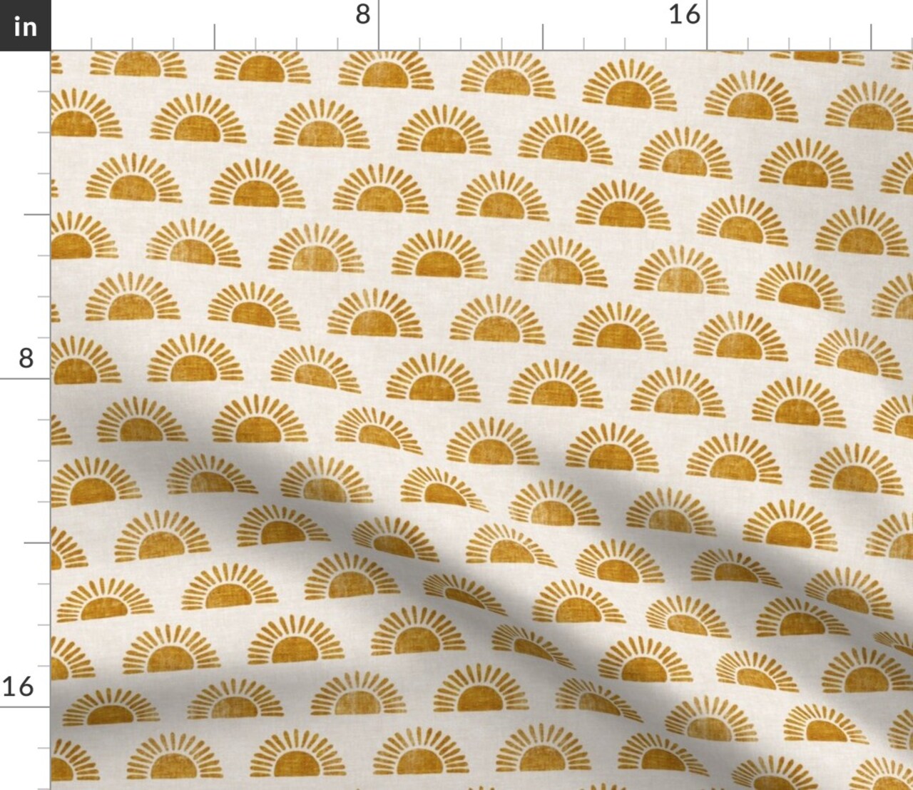 Small Scale Sunshine Block Print Boho Sun Golden Trendy Nursery Bohemian Custom Printed Fabric by Spoonflower Various Fabrics by the Yard or Fat Quarter